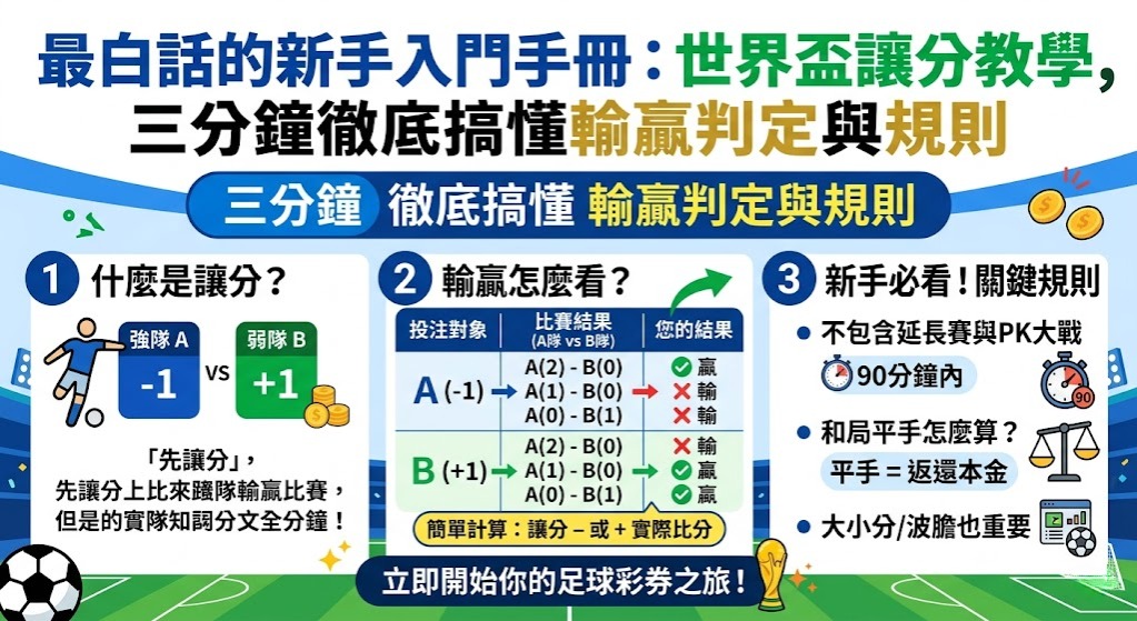 世界盃讓分教學，三分鐘徹底搞懂輸贏判定與規則